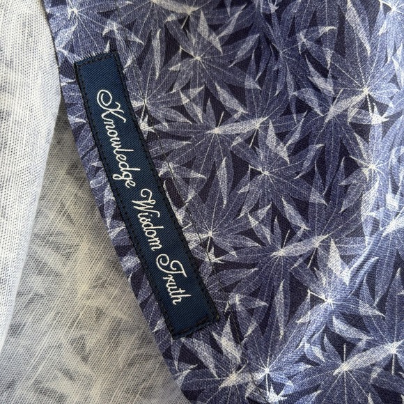 Robert Graham Shirt Mens XL Blue Classic Fit Linen Blend Long Sleeve Button Up - Picture 11 of 16